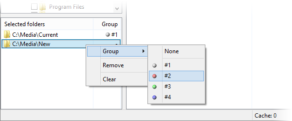 Screenshot: Using folder groups