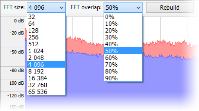 Screenshot: Spectrum Analysis parameters