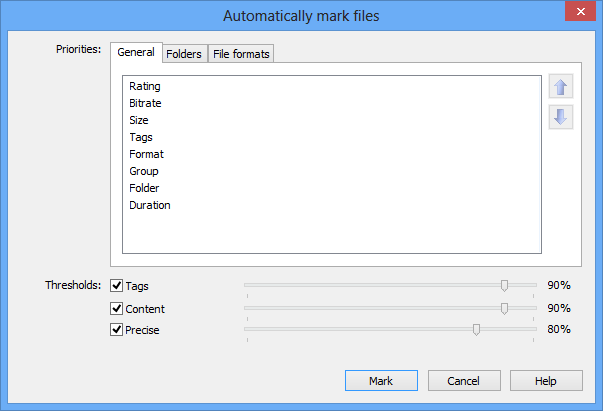 Screenshot: Automark dialog