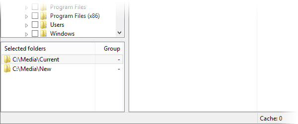 Screenshot: Selecting folders