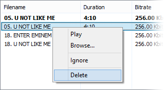 Screenshot: Tag Editor - Context menu